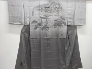 アンティーク　宮島風景模様男物長襦袢